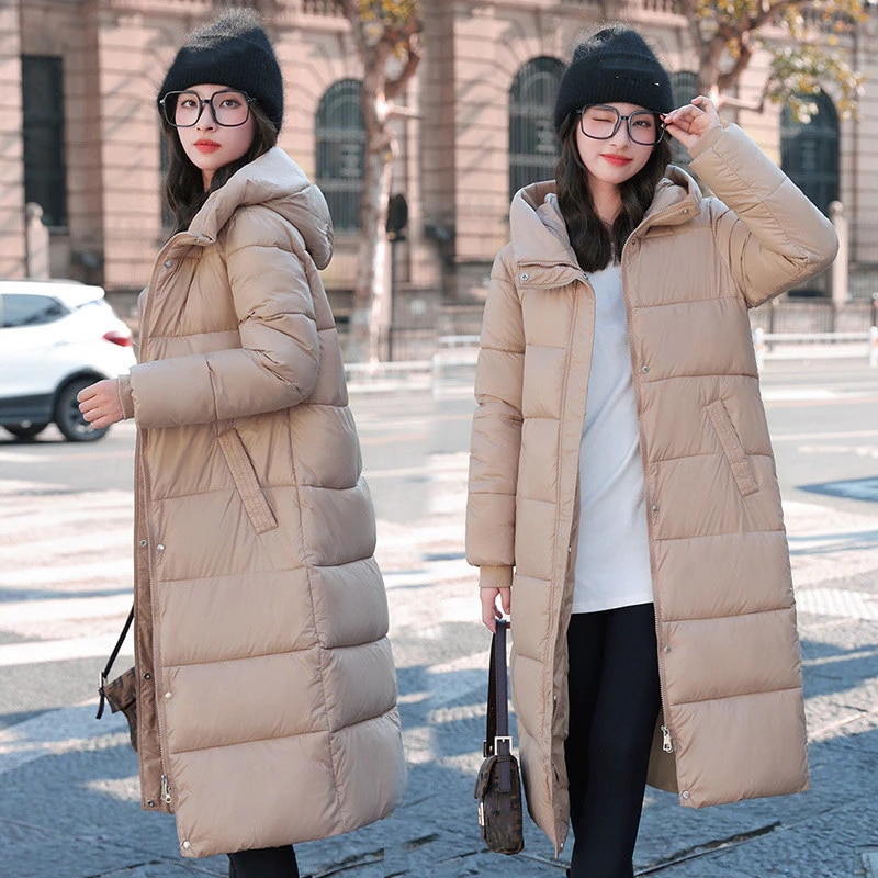 超目玉新品 中綿コート レディース ダウンコート 中綿ジャケット ダウンジャケット ロング フード付き 無地 カジュアル ゆったり おしゃれ 厚手 暖かい