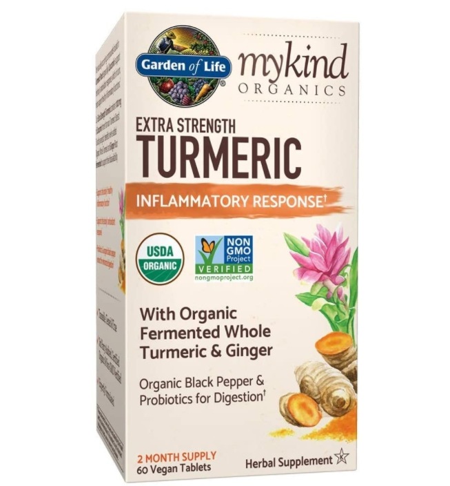 Garden of Life mykind Organics Extra Strength Turmeric Inflammatory Response 60 Tablets-100mg Curcum