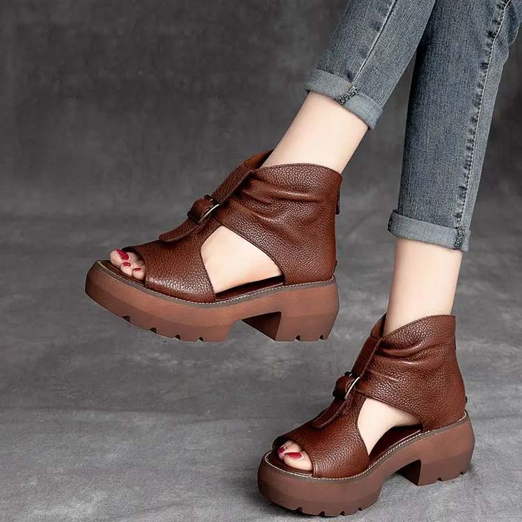 エッジソールサンダルおしゃれコンフォートオープントゥ痛くないカジュアル歩きやすいショートブーツ軽量ぺたんこブーサン疲れないレディースサマーブーツ厚底おしゃれブーツサンダルウエッジソールサン