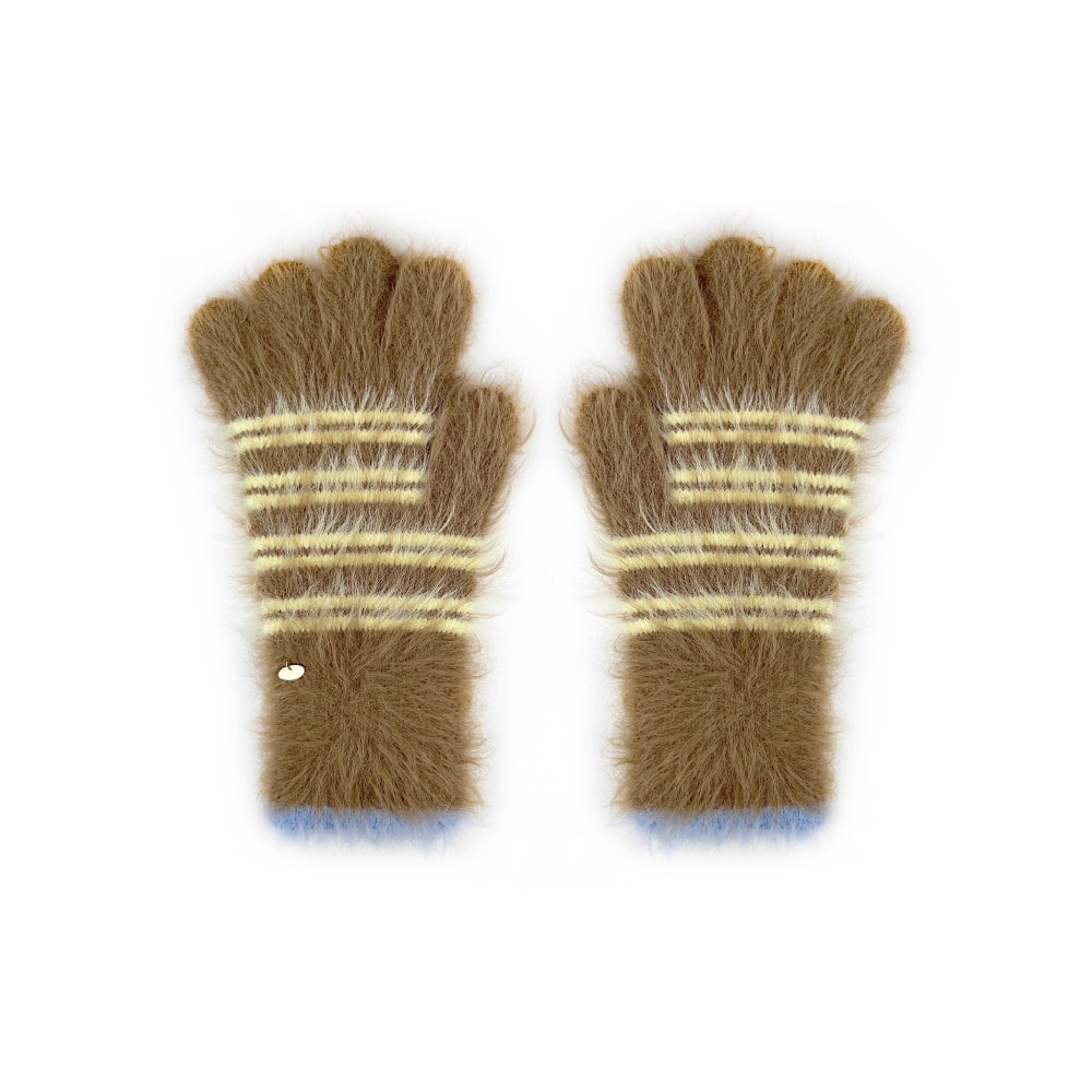 [クランピーバイウィグルウィグル] ファー手袋 - Brown(GV-005)
