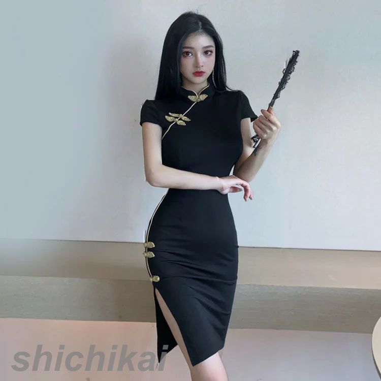 ワンピース タイトラインワンピース チャイナワンピース チャイナドレス 衣装 新品入荷 きれいめ THOM WILLS 半袖 セクシーチャイナ ロリ チャイナ服 S/M/Lサイズ タイトライン