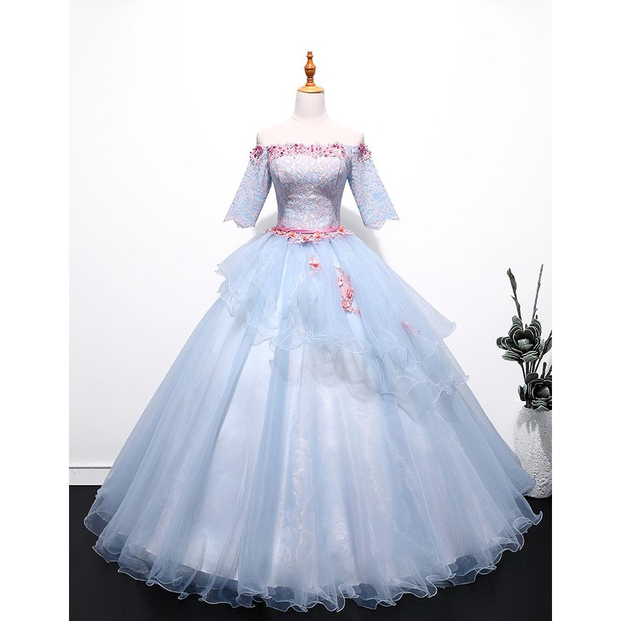 カラードレス ロング 安い イブニングドレス 二次会 パーティードレス 演奏会 花嫁 フォーマルドレス 発表会 結婚式 カクテルドレス 披露宴 ブルー