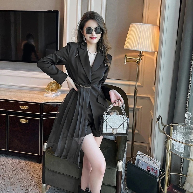 【在庫整理】【JY.上品】 秋 スーツワンピース ワンピ+ミニパンツ 上下2セット ドレス パーティー 着痩せ 大人 お呼ばれ 同窓会 披露宴 卒業式 結婚式 ウェディング 二次会 成人式