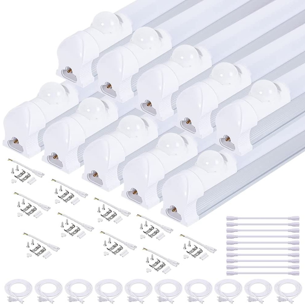 (10本)LED蛍光灯器具一体型 40w形 人感センサー付き 昼光色 18W 2700LM センサーライト led直管蛍光灯 120cm 40W相当 自動点灯 節電対策 電源コード付き 室内 玄関