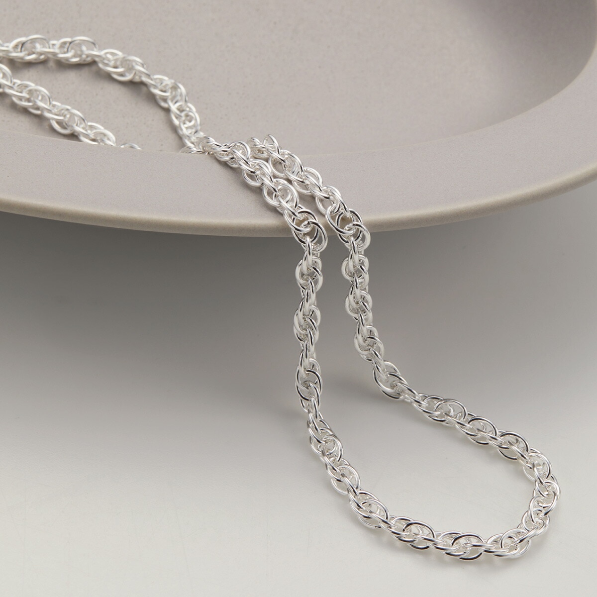 ネックレス チェーン 60cm レディース メンズ シルバー925 ダブル小豆ロープ 太さ4mm