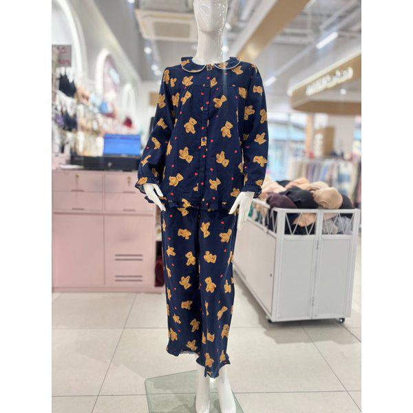 [驪州店] ソルブ綿30番手起毛テディベア女性パジャマ寝巻き[SPA2432W] NB