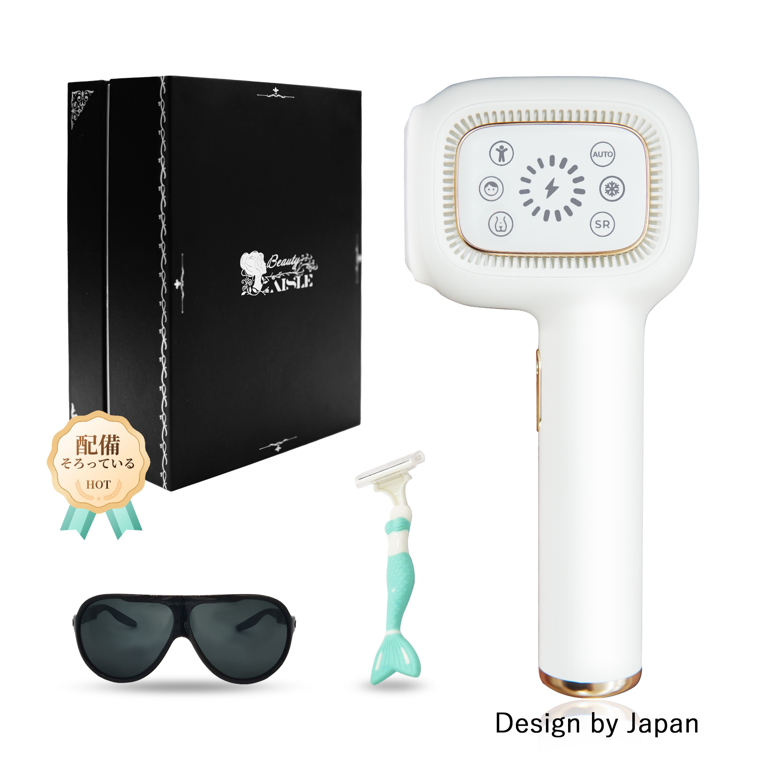 AISLE脱毛器 冷感脱毛器 だつもうき 光美容器 男女兼用 メンズ レディース 髭 脱毛 日本語説明書付き 冷却機能付き 専用モード 小型 軽量 家庭用 顔と全身用モデル IPL 光脱毛器 viO