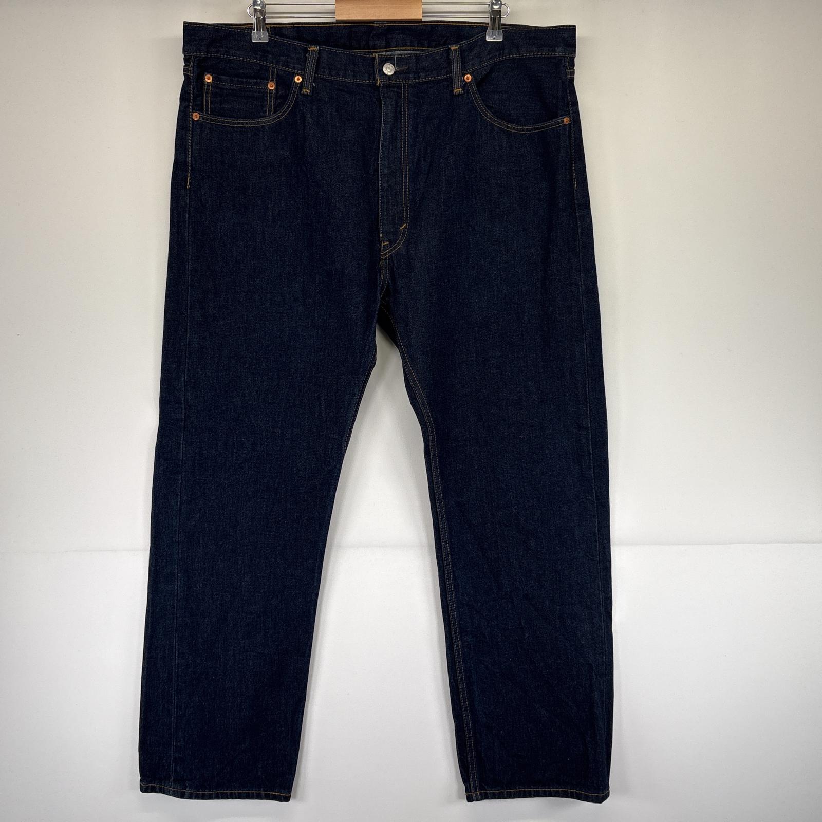 古着 デニムパンツ 505 ストレート ジーンズ ジーパン 大きいサイズ ジップ 5ポケット w42 L32 インディゴブルー メンズ