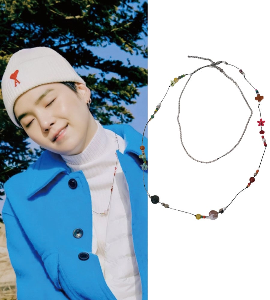 15w (BTS BTSシュガー着用)ハンドメイドレイヤードカップルビーズネックレス