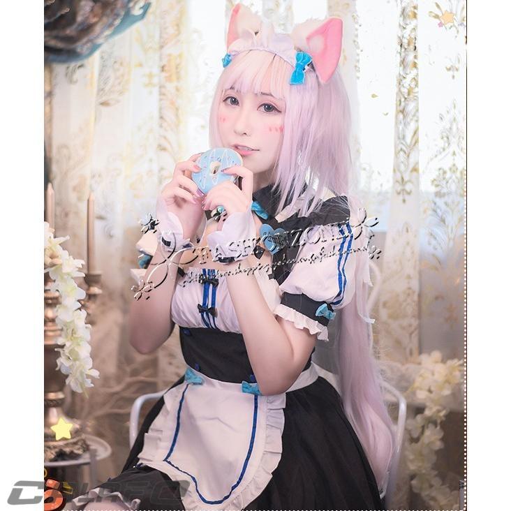 ネコぱら NEKOPARA 風メイド服 バニラ Vanilla 水無月家 コスプレ衣装ウィッグ靴 仮装 変装 コスチューム イベントハロウィン