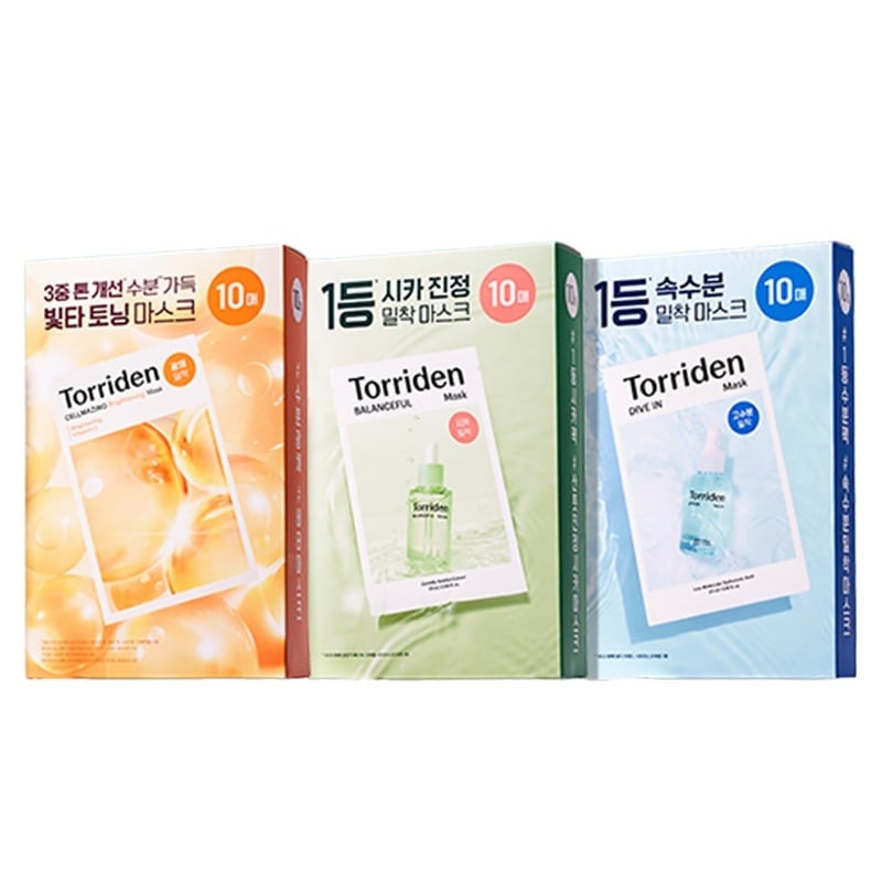 [30枚] トリドンBESTマスクパック30枚SET（水分+シカ+ビタ）+（バランスフルシカ鎮静セラム10ml贈呈）