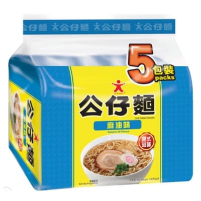 [公仔] ごま油・ラーメン　公仔麵麻油味5包裝 5食パック インスタント袋麺 500G×２パック （香港版）