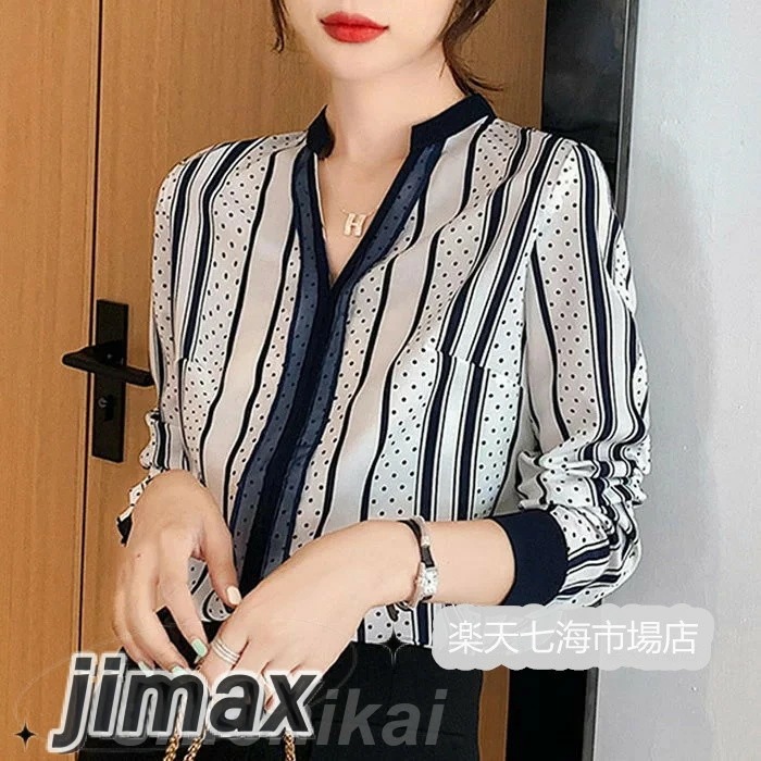 ブラウス レディース 長袖ブラウス 秋服 オフィスブラウス ストラップ vネック オシャレブラウス シフォントップス 韓国風 大人 上品 通勤OL ゆったりシャツ 大きいサイズ 40代 30代 50代