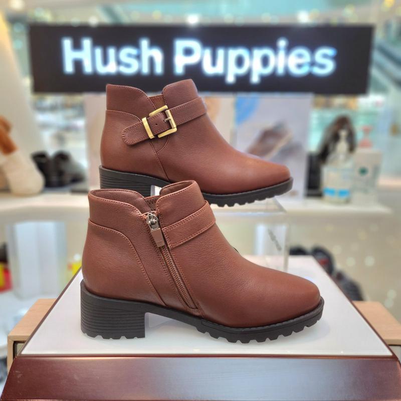 女性の足に優しい4cmヒールバックル装飾ブーティーアンクルブーツ3fq604-A