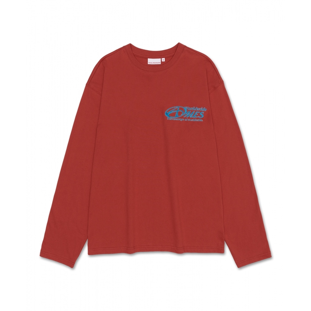 ゲームズ-ワールドワイドシンボルロゴ刺繍 LS Tシャツレッド