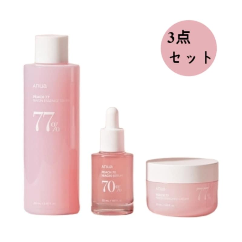 桃 ナイアシン 3種セット,桃 3STEP なめらかな水分光抜けケア 凹凸 out