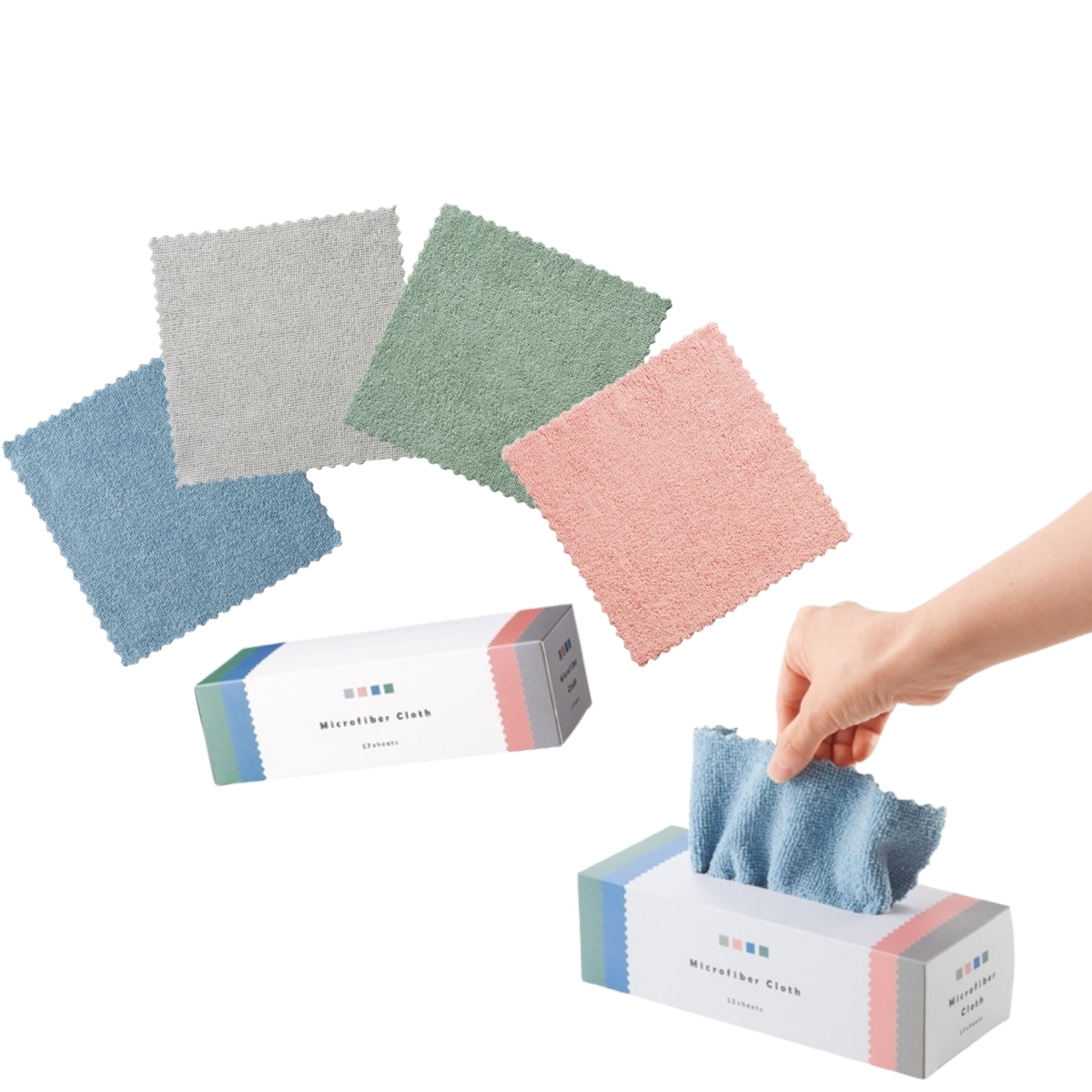 20個セット ティッシュみたいなお掃除クロス12枚組 お掃除グッズ マイクロファイバー 粗品 景品 イベント ノベルティ ギフト 記念品 家事