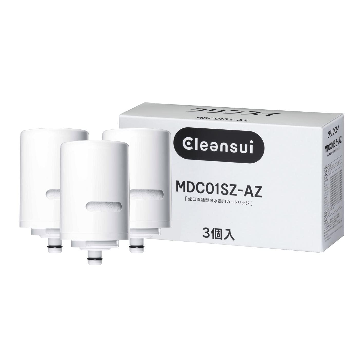 【純正品 日本製】 クリンスイ 浄水器 蛇口直結型 MONOシリーズ 交換カートリッジ (MDC01S×3個入り) 増量パック MDC01SZ-AZ PFOS/PFOA 有機フッ素化合物 除去