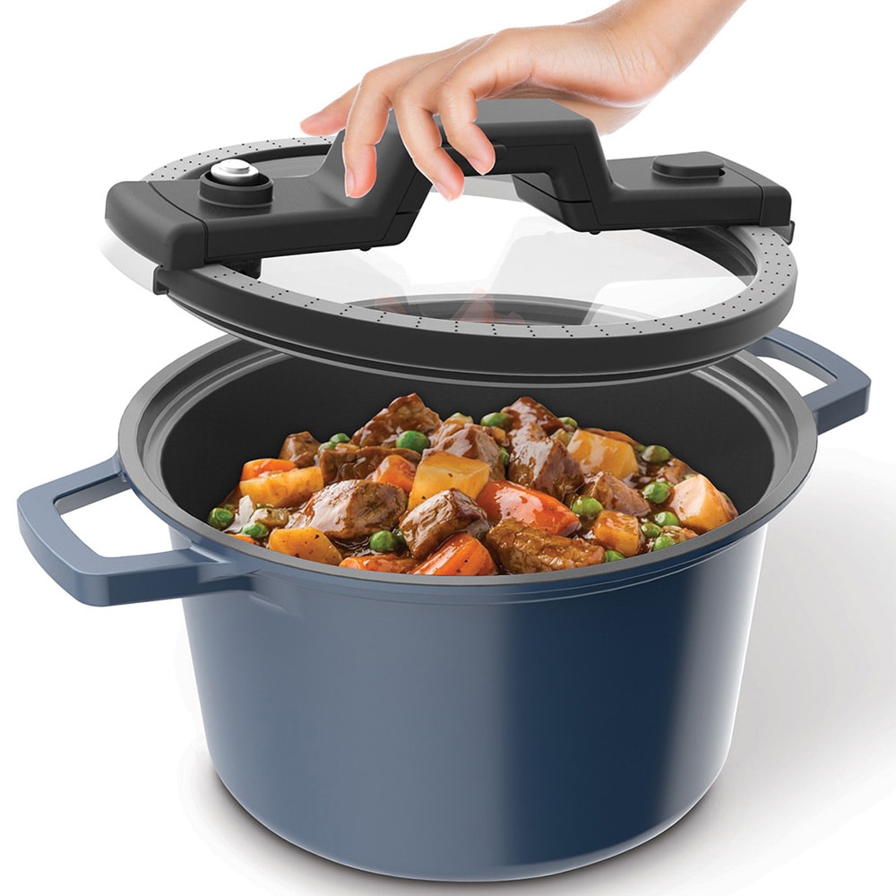 スマートクック IH 真空IH調理器 ストックポット 24cm ブルー