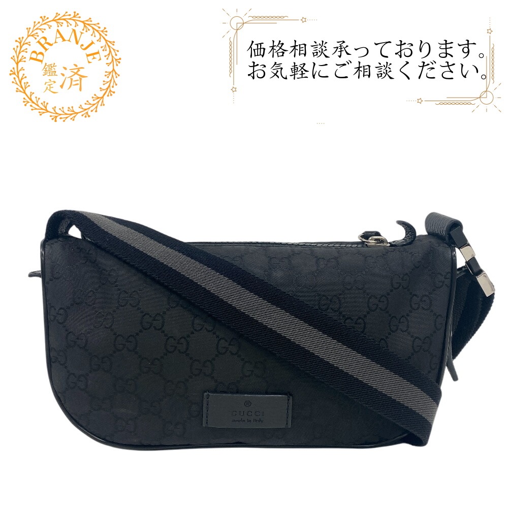 GGナイロン ナイロン ボディバッグ ブラック ユニセックス ブランド