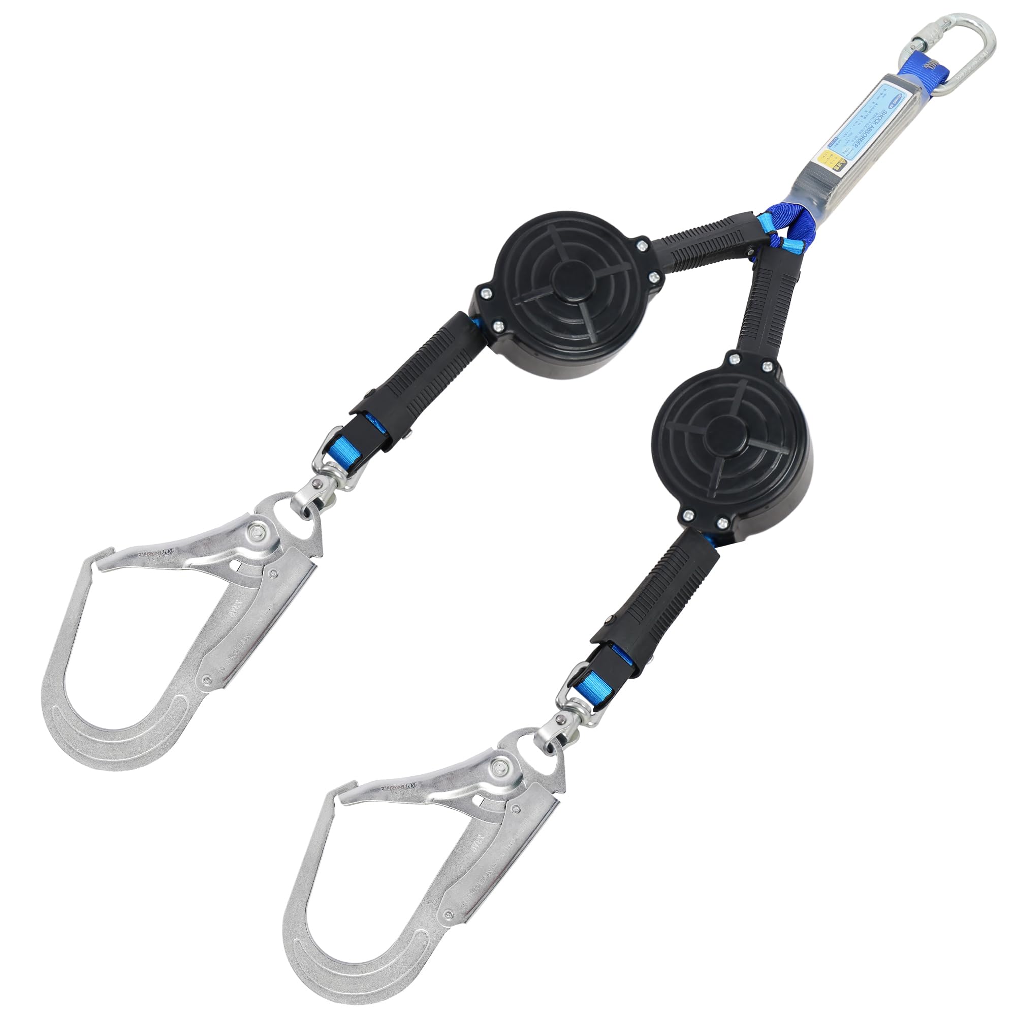 [UIANSP] 新規格安全帯 フルハーネス用ダブルランヤード ２本 兼用ランヤード 巻取り式 フルハーネス型 ランヤード 墜落制止用器具 安全帯