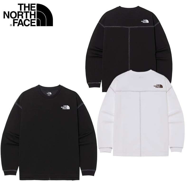 NT7TR01 ESSENTIAL L/S R/TEE 韓国 ルーズフィット長袖 Tシャツ ロングTシャツ ラウンドネック ステッチ ルーズフィット オーバーフィット 切実起Tシャツ