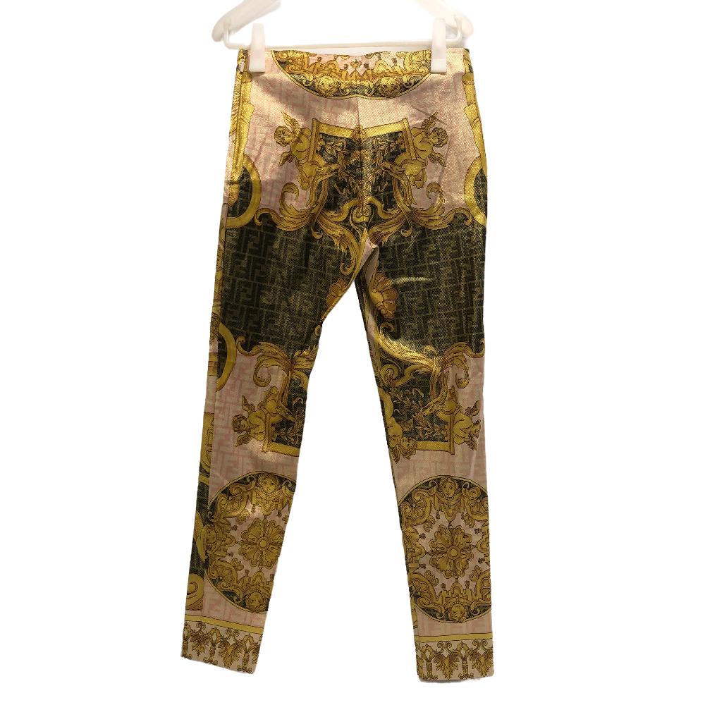 フェンダーチェ ナイロン パンツ ゴールド レディース