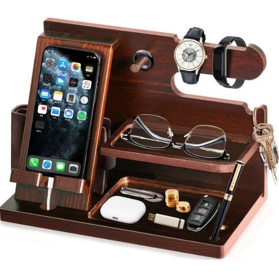 誕生日プレゼント 記念日 誕生日贈り物 ペンスタンド ギフト 腕時計 木製 メンズ ガジェット おもしろ メガネスタンド 父の日プレゼント 父親誕生日プレゼント 小物収納 男性 デスクオーガナイザー