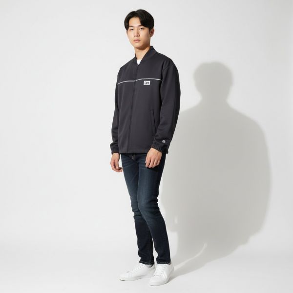 Collared Jersey Jacket Charcoal