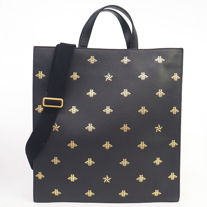 【美品】グッチ スター トップハンドル 2WAY ビー 495444・493075 メンズ 【ショルダーバッグ】