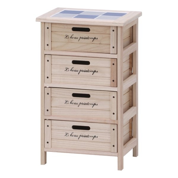 木製４段ボックス 桐 高さ67cm ナチュラル HF05-003 N