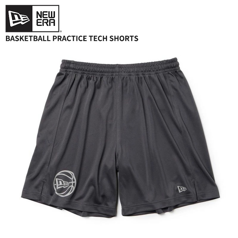 ニューエラ メンズ ショートパンツ NEW ERA バスケットボール プラクティス テック ショーツ チャコールグレー ハーフパンツ 半ズボン 14744500