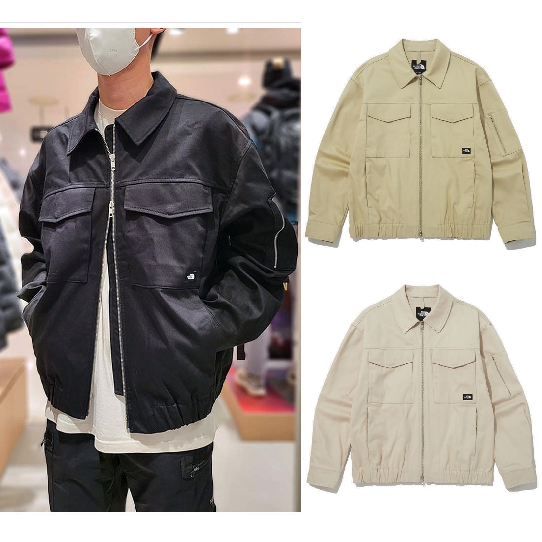 ALL-ROUND COLLAR BOMBER 3色 新商品 韓国人気 男女共用 女性服 肝節期 韓国ファッション ストリートファッション JACKET