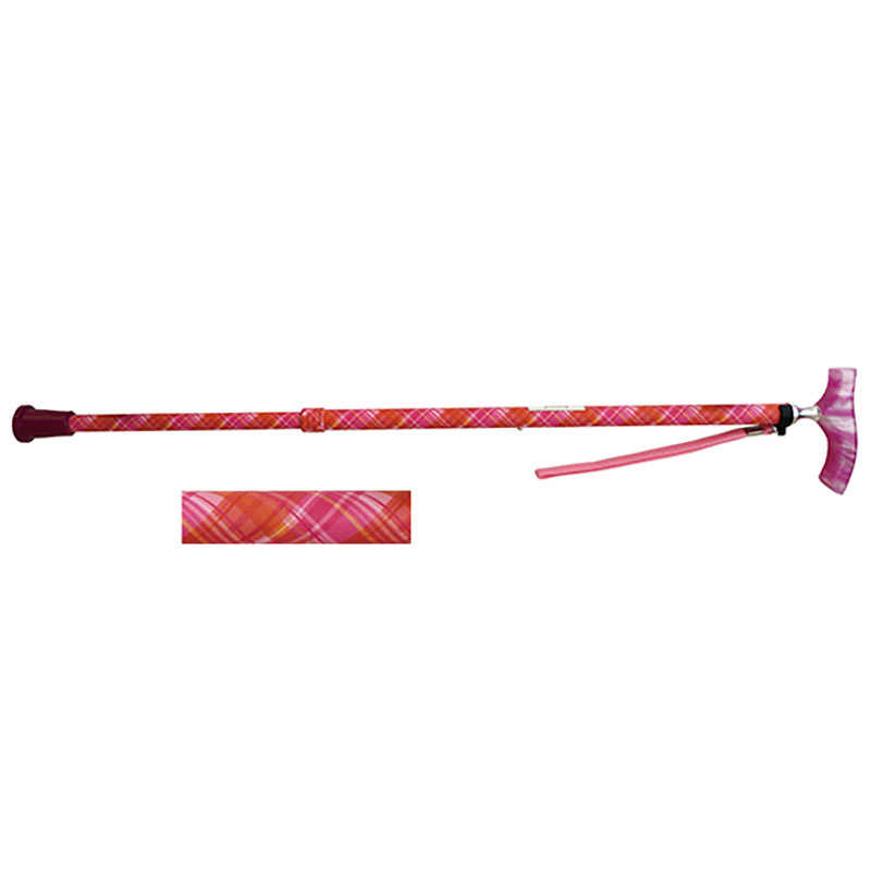 名古屋眼鏡　kansai PROP 2段伸縮ステッキ ピンクチェック　VH1220