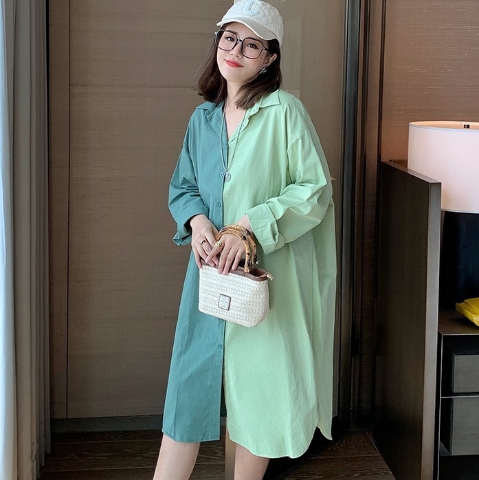 ワンピース シャツワンピース 膝下 ミモレ ミモレ丈 袖あり 長袖 かわいい 大人可愛い お洒落 かっこいい 無地 春 夏 秋 冬 オールシーズン シーズンレス 10代 20代 30代 40代 50代
