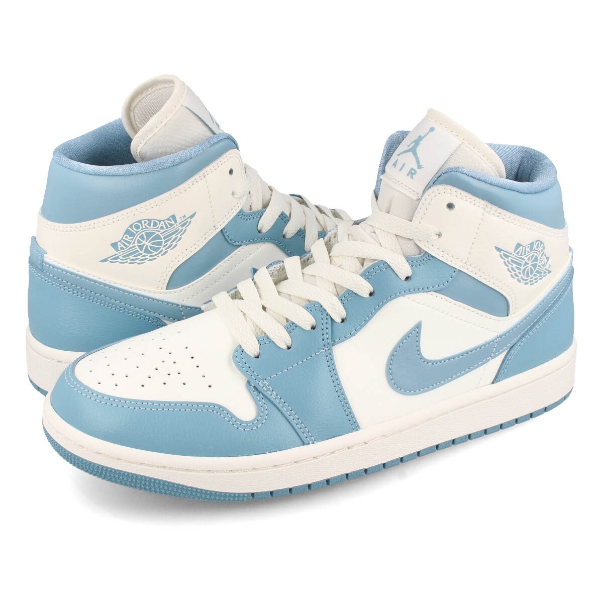 WMNS AIR JORDAN 1 MID SAIL/SAIL/WORN BLUE
