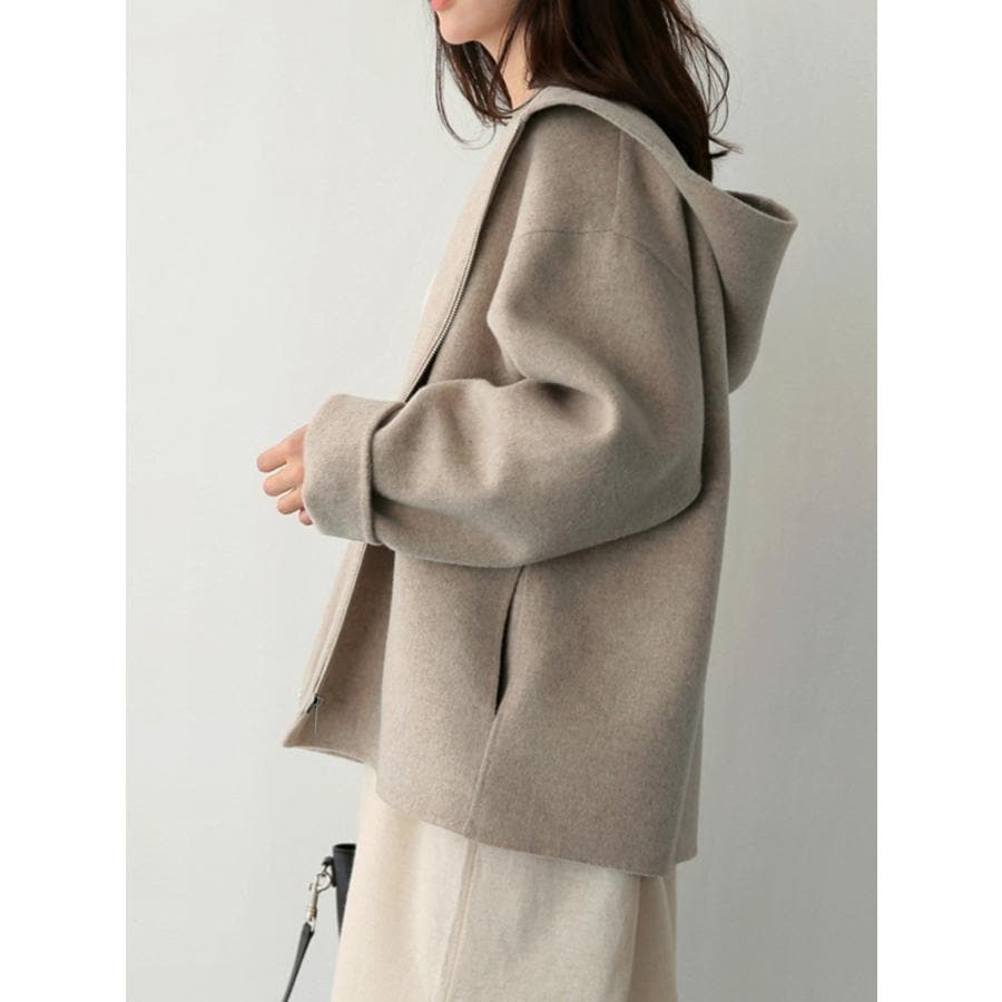 フーディバックフレアコート アウタージップアップlsot070b