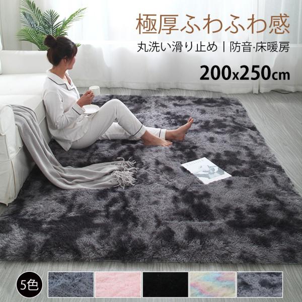 ラグマットおしゃれ 北欧 カーペット ラグマット 200*250cm 洗える 厚手 秋冬 絨毯 抗菌 防ダニ フリーリー 滑り止め付 床暖房 フランネル ホットカーペットラグ