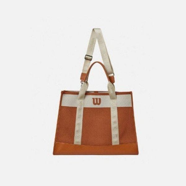 トートバッグ JQS W243005GBO72-BRN 女性用ニットバッグ(M)