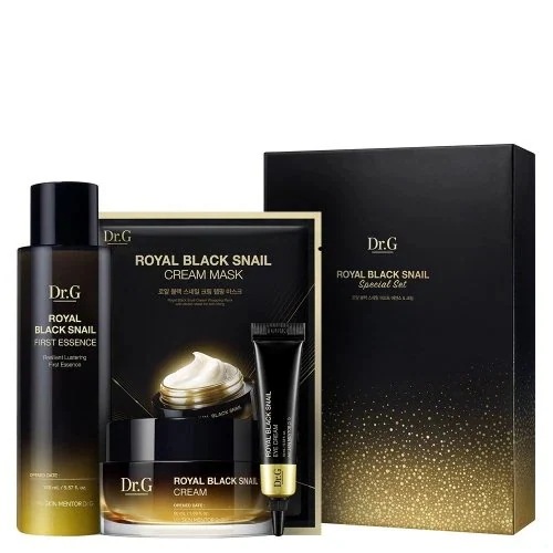 ロイヤルブラックスネイル弾力スペシャルセット エッセンス165ml+クリーム50ml+アイクリーム10ml+マスクパック1p 栄養 保湿 美容液 乾燥肌 韓国 人気 スキンケア コスメ