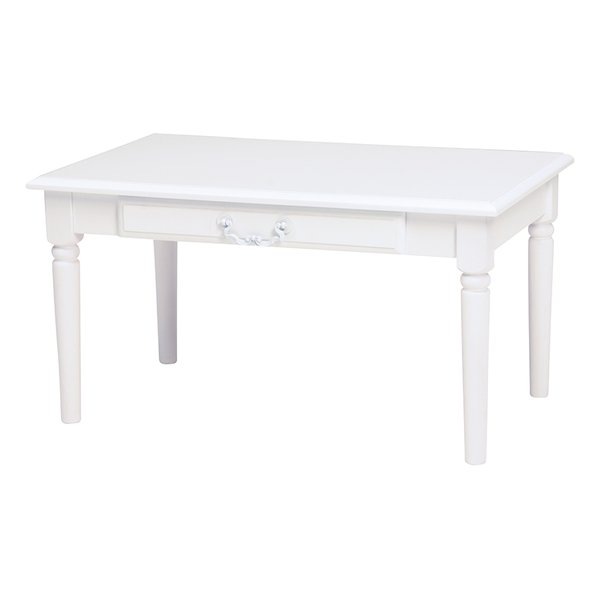 テーブル フェミニン シンプル かわいい 上品 ホワイト 白 幅75×奥行45×高さ40cm MT-5748WH