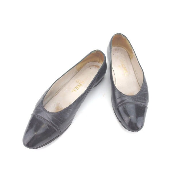 パンプス シューズ 靴 ラウンドトゥ 35 ブラック 中古