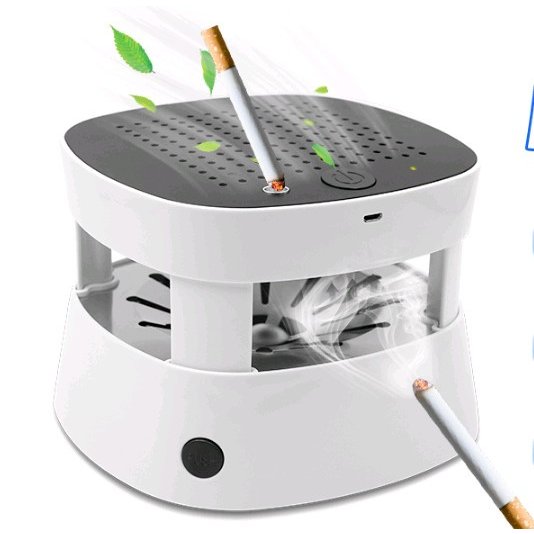 YA-0079 脱臭機 折り畳み可能 スモークレス灰皿 高性能活性炭フィルター2つ搭載 電子ライター