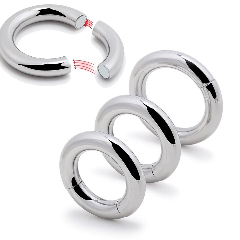 ボディピアス マグネットセグメントリング 14mm 極太 磁石 ワンタッチ 装着簡単 シンプル 重い ストレスフリー 耳 軟骨 コンク 鼻 セプタム 乳首 ニップル 銀色 bc177xxxxxxxx