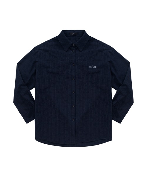 【AS"ON】 LAVE STRIPE SHIRT / NAVY 正規品