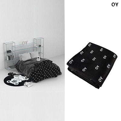 LOGO BLANKET-BLACK