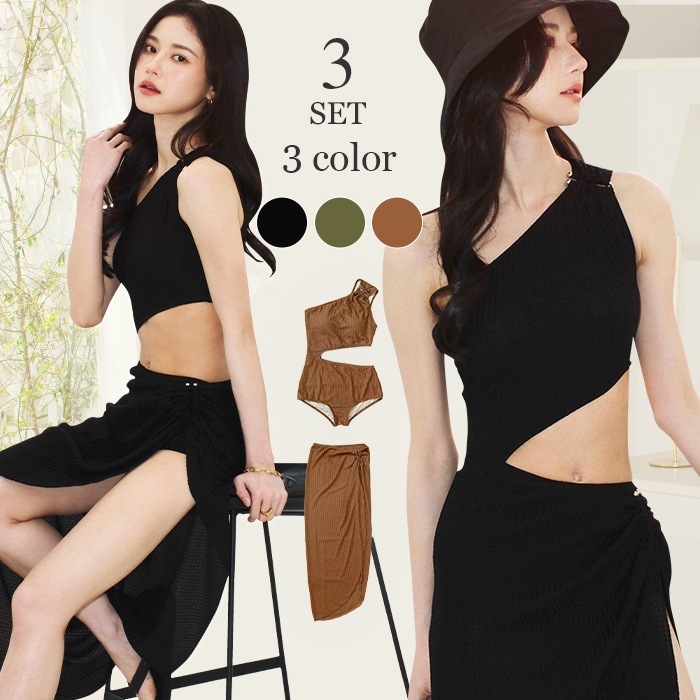 【国内発送】 水着 レディース 体系カバー 冬秋春夏 水着 レディース ワンピース 体型カバー パレオ付き セクシー 20代 30代 40代 リゾート水着 おしゃれ ワンショルダー 水着レディース ワ