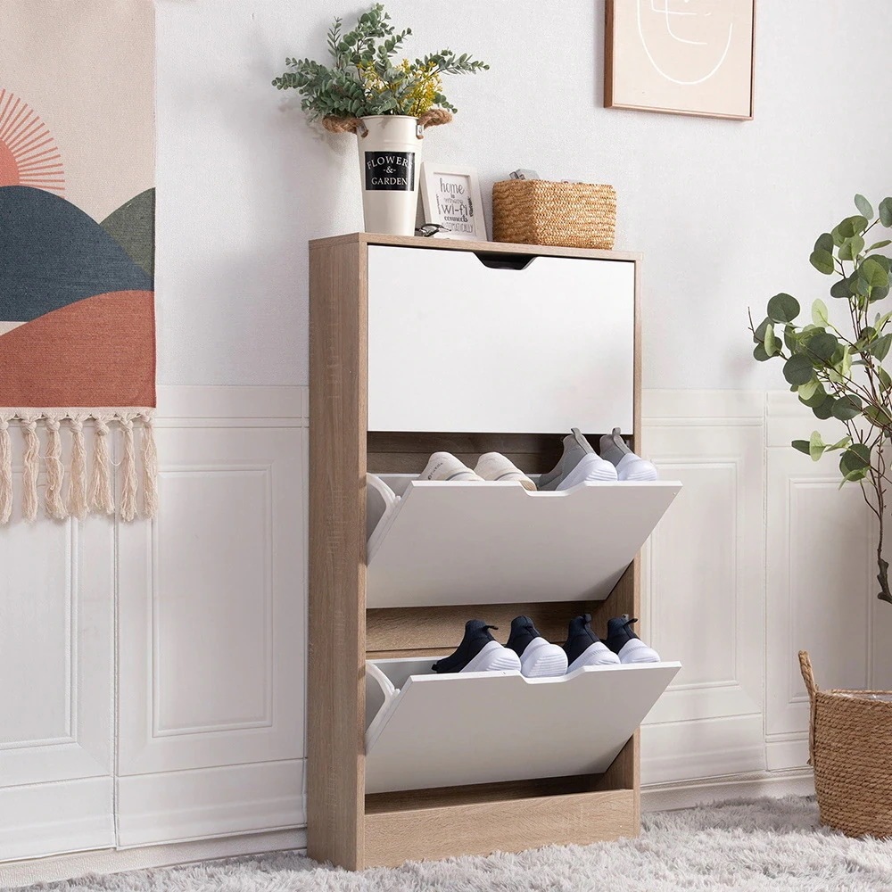 【国内即日発送】下駄箱 3段　シューズラック 玄関収納 引き出し ひとり暮らし スリム 靴収納 ラック 靴収納棚 おしゃれ