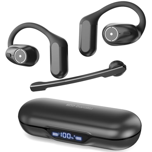 Bluetoothヘッドセット【業界高水準傑作 マイク付き 脱着式オープンイヤホン】 一体両用 通話用イヤホン OWSイヤホン 片耳・両耳使用可能 耳掛け Bluetooth5.4EDR ENCノイズ
