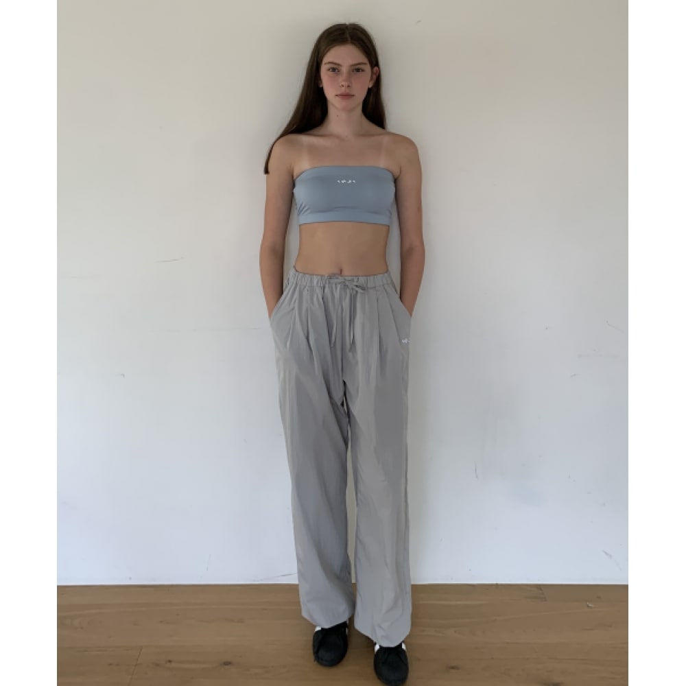 INJIACTIVE ストラップワイドパンツシルバーグレー